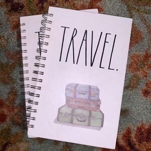 Rae Dunn TRAVEL Stacked Suitcases 160 Lined Pages Spiral Notebook X 2